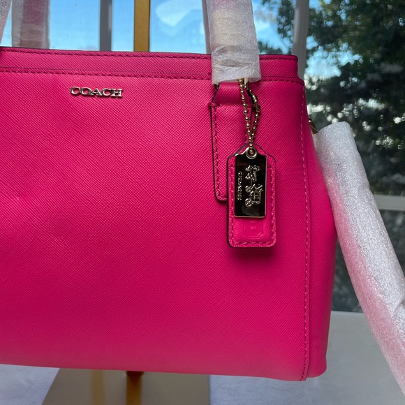 Coach NWT Madison Saffiano Leather Mini Christie Carryall in Pink Ruby - Picture 4 of 16